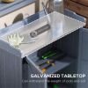 Potting Bench with Storage Cabinet-Gray