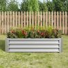 Metal Raised Garden Bed, Rectangle Raised Planter 4×2×1ft for Flowers Plants, Vegetables Herb Silver