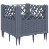 Garden Planter with Pegs Gray 17.1"x17.1"x17.1" PP