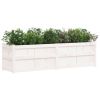 Garden Planter White 70.9" x 19.7" x 19.7" Solid Wood Pine