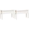 Garden Planters 2 pcs with Legs White Solid Wood Pine