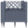 Garden Planter with Pegs Gray 17.1"x17.1"x17.1" PP