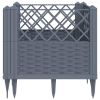 Garden Planter with Pegs Gray 17.1"x17.1"x17.1" PP