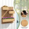 3-Box Wooden Raised Garden Bed with Trellises and Fabric Liners