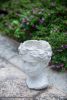 Greek Style Cement Head Planter - Indoor Outdoor Home Garden Decor, D7" x 11"