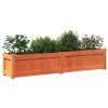 Garden Planter Wax Brown 59.1"x12.2"x12.2" Solid Wood Pine