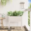 Garden Planter with Legs White 27.6"x12.2"x27.6" Solid Wood Pine