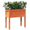 Garden Planter with Legs Wax Brown 27.6"x12.2"x27.6" Solid Wood Pine