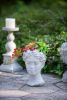 Greek Style Cement Head Planter - Indoor Outdoor Home Garden Decor, D7" x 11"