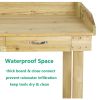 Bosonshop Wood Potting Bench Work Station Table with Tabletop Removable Sink Drawer Shelves Hooks on Wheels