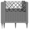 Garden Planter with Pegs Light Gray 17.1"x17.1"x17.1" PP