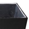 Garden Planter Black 61.8"x31.5"x31.5" Poly Rattan