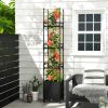 Raised Garden Bed with Obelisk Trellis and 3 Heights & Detachable PE-Coated Metal Tubes