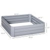 Outsunny 2 Piece Galvanized Raised Garden Bed, 3.3' x 3.3' x 1' Metal Planter Box, for Growing Vegetables, Flowers, Herbs, Succulents, Gray