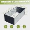 8x4x2 ft Galvanized Raised Garden Bed, Outdoor Planter Garden Boxes Large Metal Planter Box for Gardening Vegetables Fruits Flowers,Silver