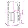 Garden Arch with Gate Black 42.5"x17.7"x92.5" Steel