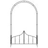 Garden Arch with Gate Black 54.3"x15.7"x93.7" Iron