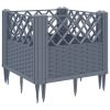 Garden Planter with Pegs Gray 17.1"x17.1"x17.1" PP