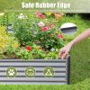 8x4x1.5 ft Galvanized Raised Garden Bed, Outdoor Planter Garden Boxes Large Metal Planter Box for Gardening Vegetables Fruits Flowers, Silver