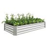 Raised Garden Bed Outdoor, 6×3×1ft , Metal Raised Rectangle Planter Beds for Plants, Vegetables, and Flowers - Silver