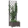 Garden Planter with Trellis Brown 15.7"x15.7"x47.8" PP