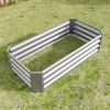 Metal Raised Garden Bed, Rectangle Raised Planter 4×2×1ft for Flowers Plants, Vegetables Herb Silver