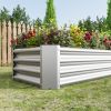 Metal Raised Garden Bed, Rectangle Raised Planter 4×2×1ft for Flowers Plants, Vegetables Herb Silver