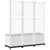 Garden Planter with Trellis White 47.2"x15.7"x53.5" PP