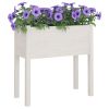 Garden Planters 2 pcs White 27.6"x12.2"x27.6" Solid Wood Pine