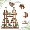 5-Tier 10 Potted Wood Plant Stand for Multiple Plants