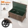 56-Gallon Wood Deck Box with Removable Waterproof PE Liner