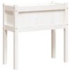 Garden Planter with Legs White 27.6"x12.2"x27.6" Solid Wood Pine