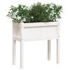 Garden Planter with Legs White 27.6"x12.2"x27.6" Solid Wood Pine