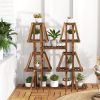 5-Tier 10 Potted Wood Plant Stand for Multiple Plants