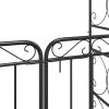 Garden Arch with Gate Black 42.5"x17.7"x92.5" Steel