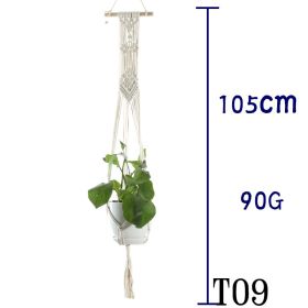 Flower Pot Net Bag Beige Cotton Rope Indoor Plant Hanger Hanging Basket Sling (Option: 23 Style)