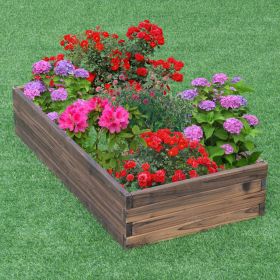 Elevated Wooden Garden Planter Box Bed Kit (Color: as show)