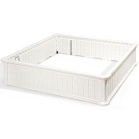 48 Inch Raised Garden Bed Planter for Flower Vegetables Patio (Color: White)