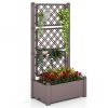 Outdoor Planter Box Self-Watering Raised Garden Bed Trellis with Water Level Indicator