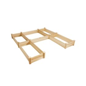 U-Shaped Wooden Garden Raised Bed for Backyard and Patio (Color: natural)