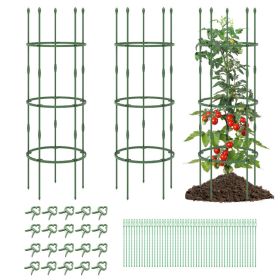 3-Pack Garden Trellis 40"/60" Tall Plant Support Stands with Clips and Ties (size: M)