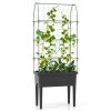 Self-watering Raised Garden Bed Elevated Planter with Climbing Trellis