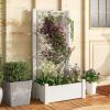 Outdoor Planter Box Self-Watering Raised Garden Bed Trellis with Water Level Indicator