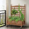 Patio Wooden Raised Plants Flower Planter Box