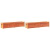 Garden Planters 2 pcs Wax Brown Solid Wood Pine