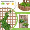 50 Inch Wood Planter Box with Trellis Mobile Raised Bed for Climbing Plant