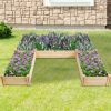 U-Shaped Wooden Garden Raised Bed for Backyard and Patio