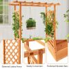 Raised Garden Bed with Trellis or Climbing Plant and Pot Hanging