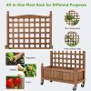 Patio Wooden Raised Plants Flower Planter Box