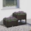 Outsunny 2 Piece Raised Garden Bed with Legs, Self-Watering Planter Box Raised Bed to Grow Flowers, Herbs & Vegetables, Gray